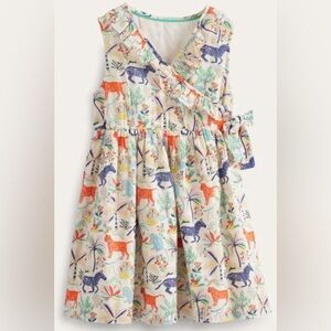 Mini Boden Vanilla Pod Tropical Garden Wrap Dress 5/6